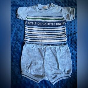 Health-tex 70’s Vintage Baby Blue Striped Soft Shirt and Shorts
